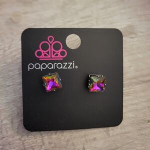 Paparazzi Iridescent Square Stud Earrings